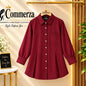 Burgundy Pleated Front Button-Down Shirt