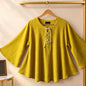 Mustard Yellow Lace-Up Flare Tunic Top