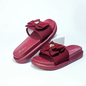 COMMERZA Ribbed Bow Platform Slides – Maroon